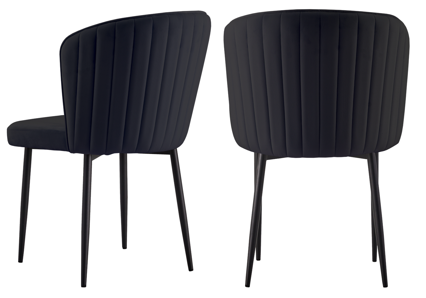 Chaise de salle à manger design en velours noir - Diva x4