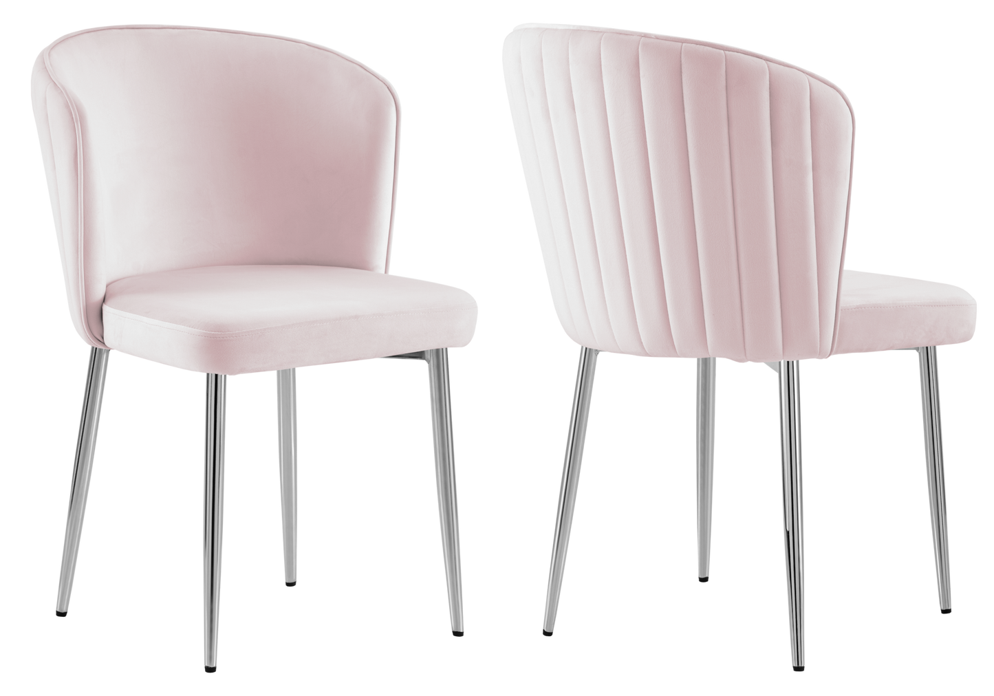 Chaise de salle à manger design en velours rose - Diva x4