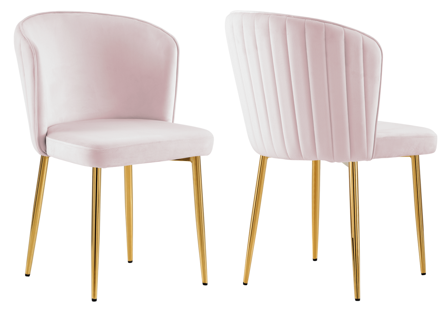 Chaise de salle à manger design en velours rose - Diva x4