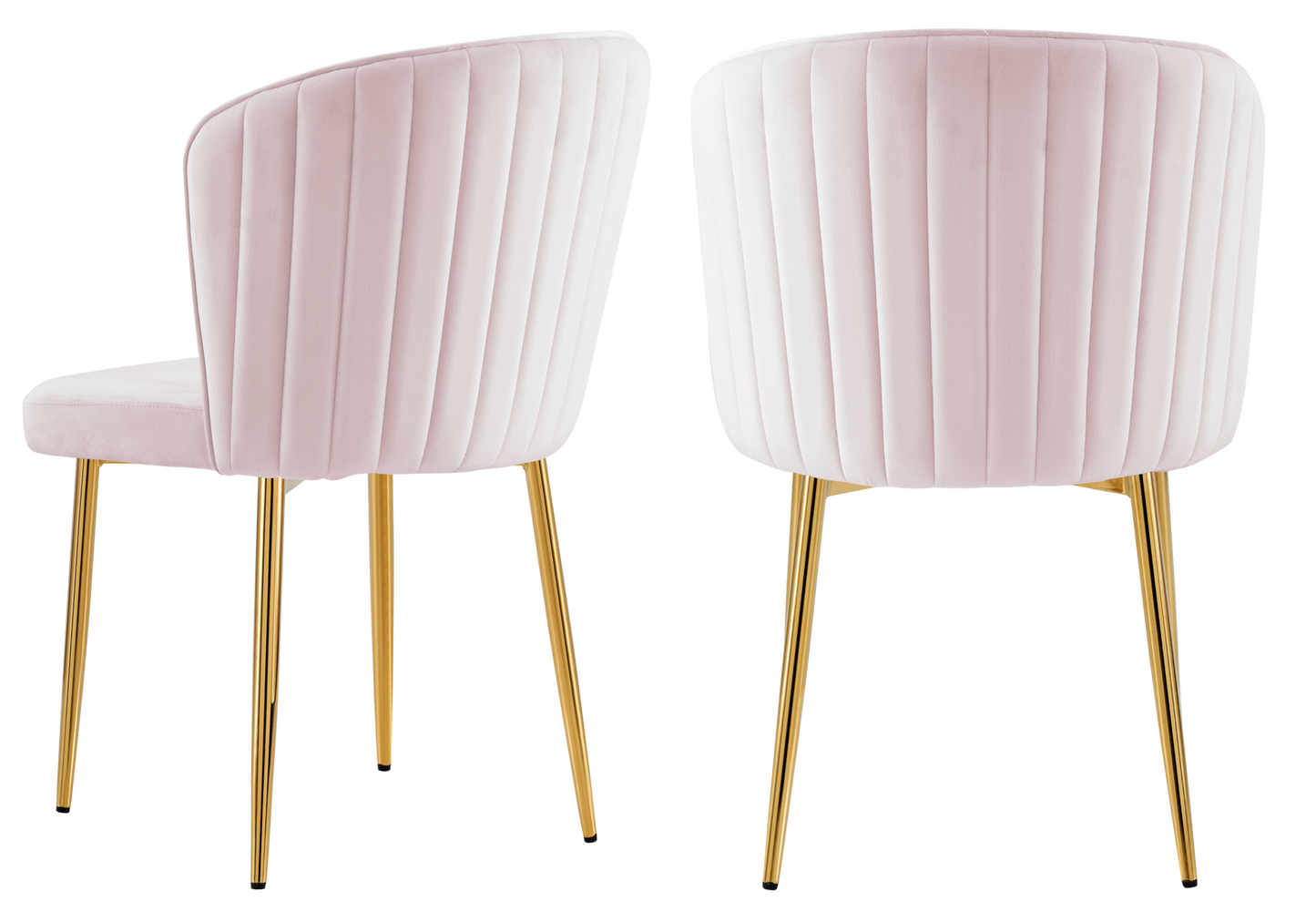 Chaise de salle à manger design en velours rose - Diva x4