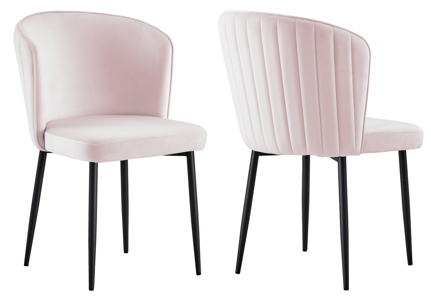 Chaise de salle à manger design en velours rose - Diva x4