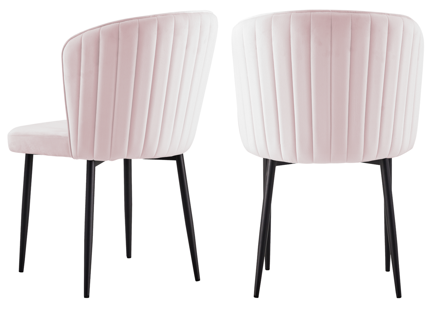 Chaise de salle à manger design en velours rose - Diva x4