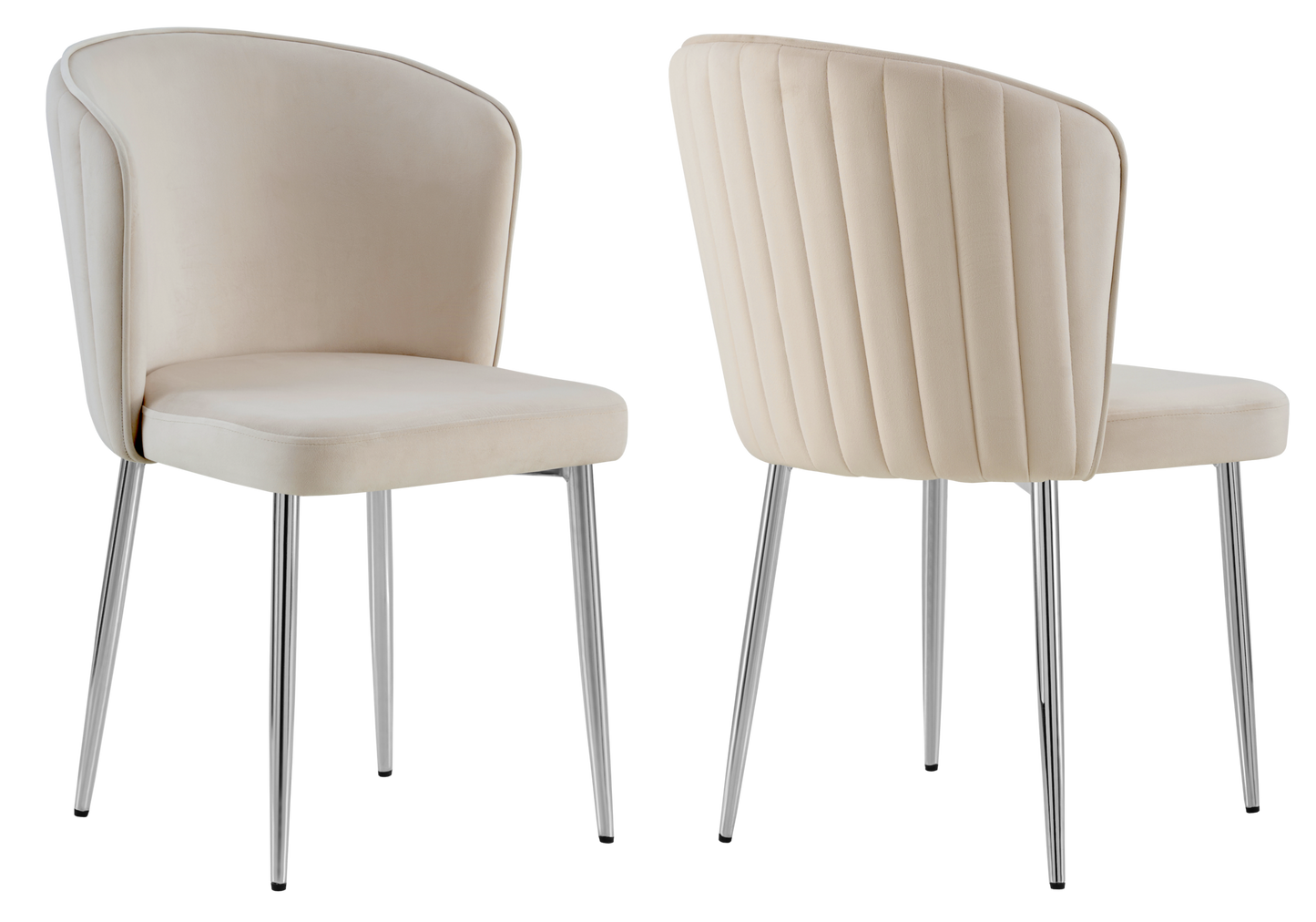 Chaise de salle à manger design en velours taupe - Diva x4