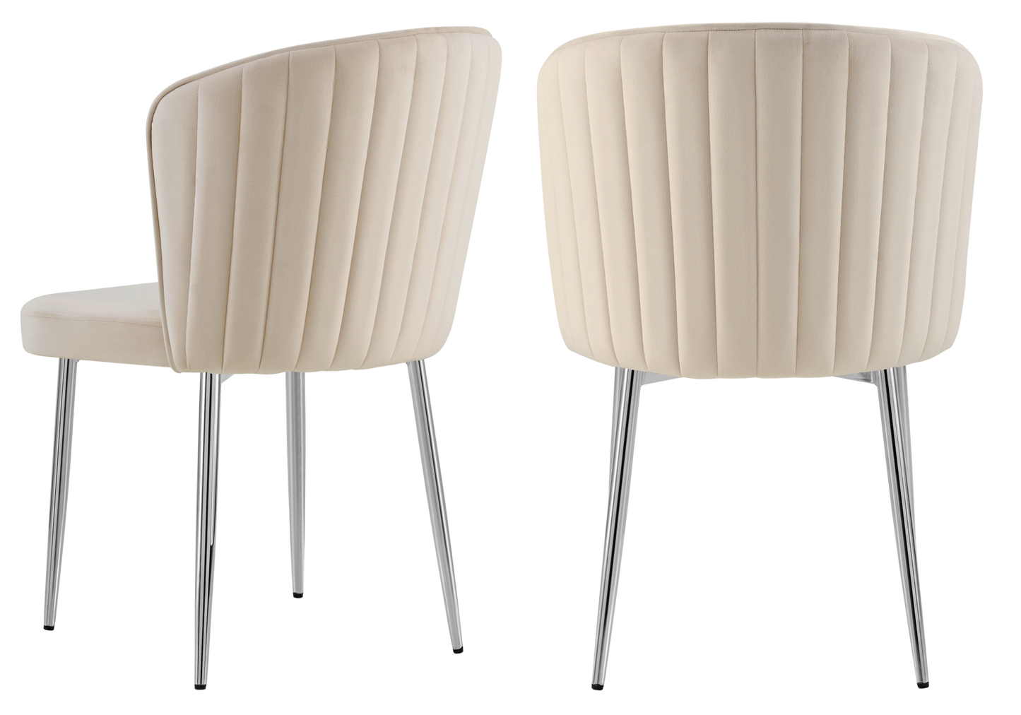 Chaise de salle à manger design en velours taupe - Diva x4