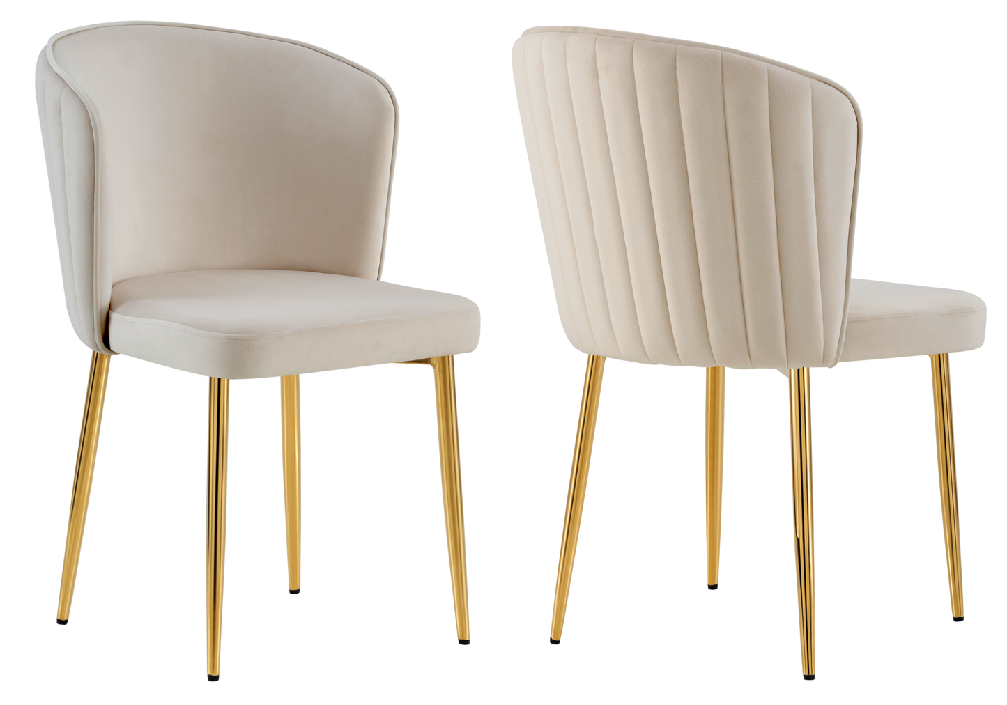Chaise de salle à manger design en velours taupe - Diva x4
