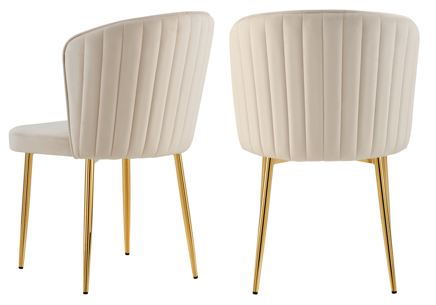 Chaise de salle à manger design en velours taupe - Diva x4