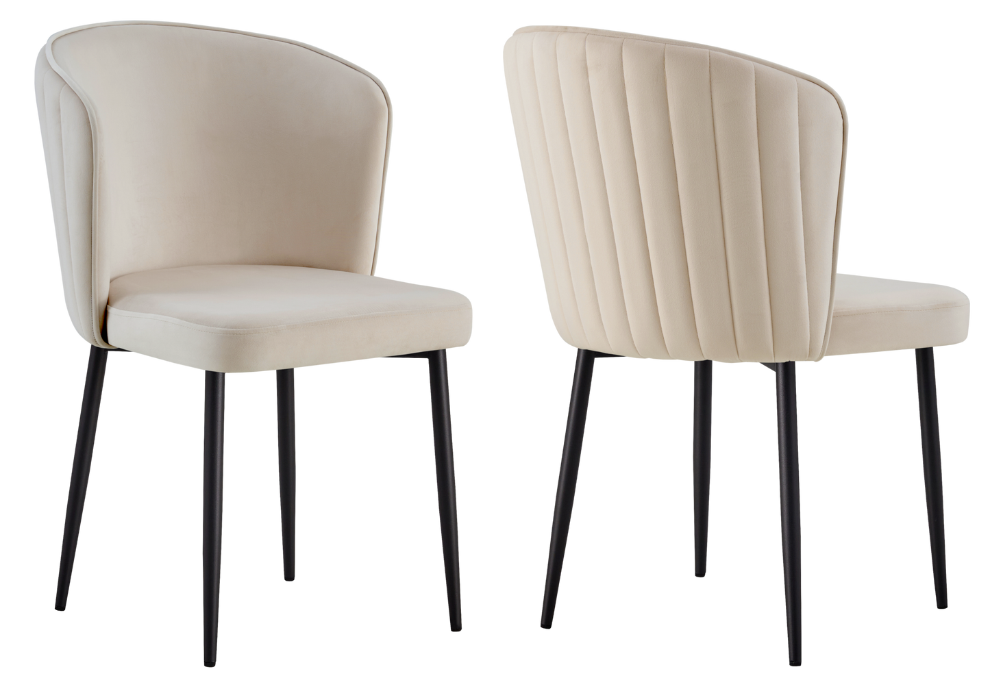 Chaise de salle à manger design en velours taupe - Diva x4