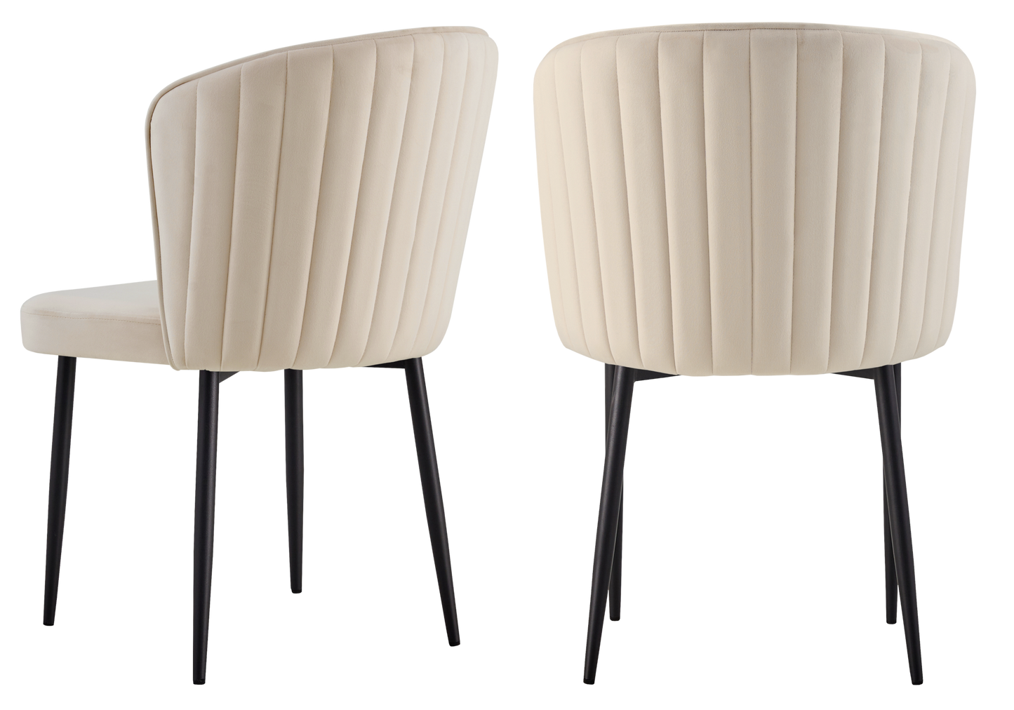 Chaise de salle à manger design en velours taupe - Diva x4