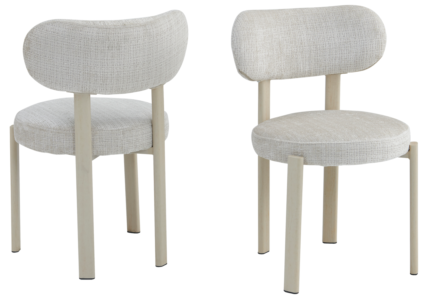 Chaise de table beige travertin Japandi – Kuro