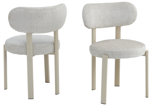 Chaise de table beige travertin Japandi – Kuro