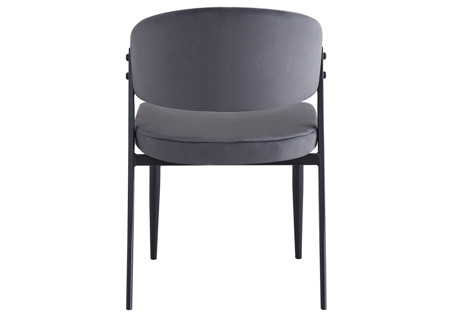 Chaise de table velours anthracite pieds noirs - Alba x4
