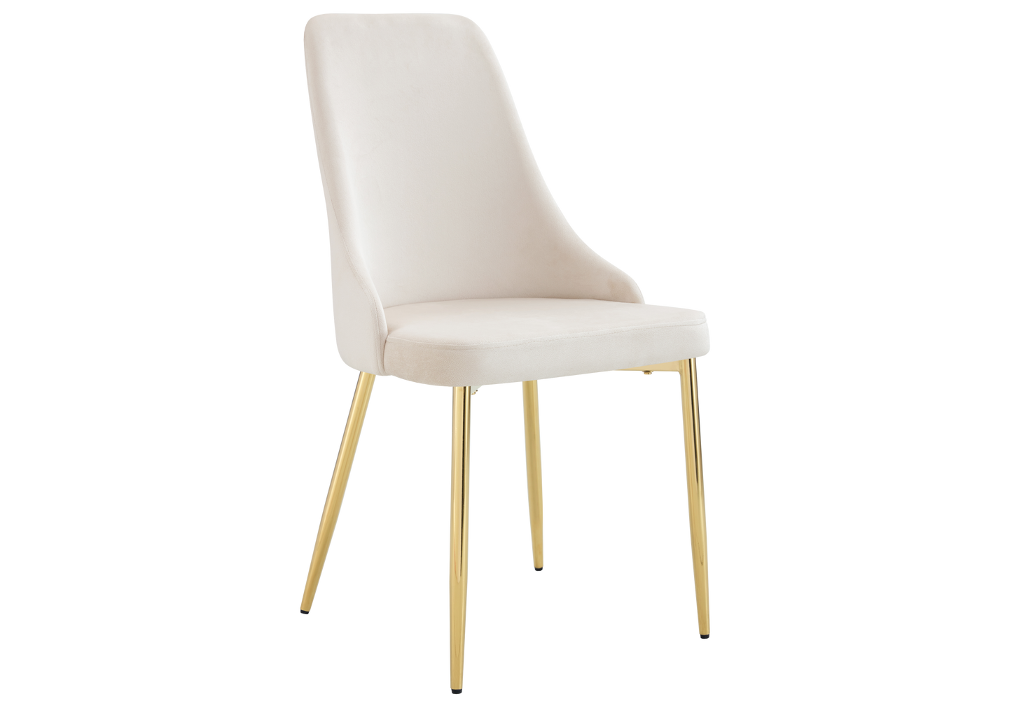 Chaise de table velours beige pieds dorés - Sena x4