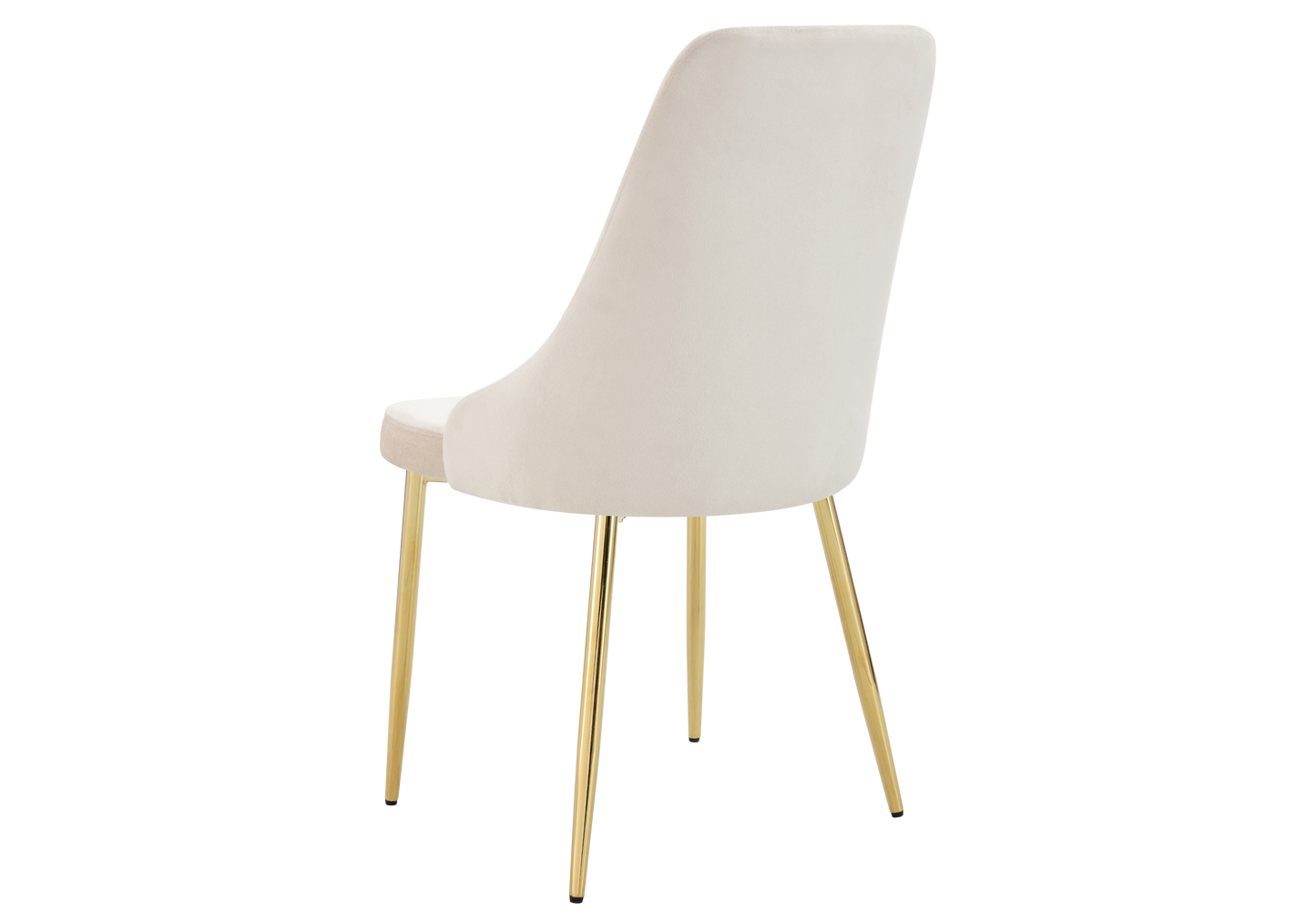 Chaise de table velours beige pieds dorés - Sena x4
