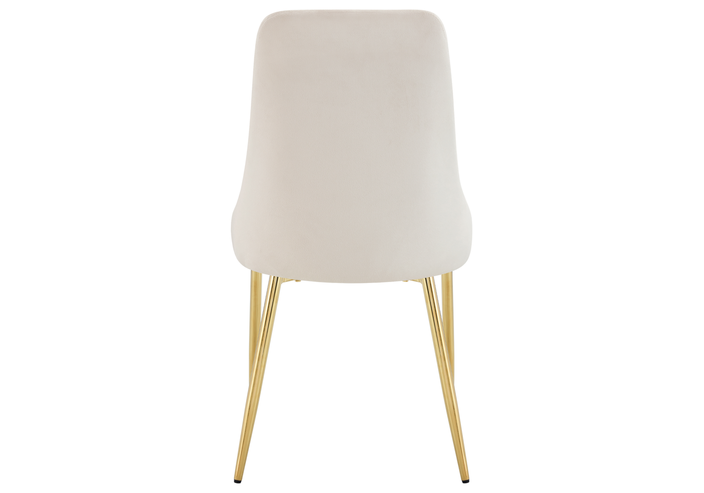 Chaise de table velours beige pieds dorés - Sena x4