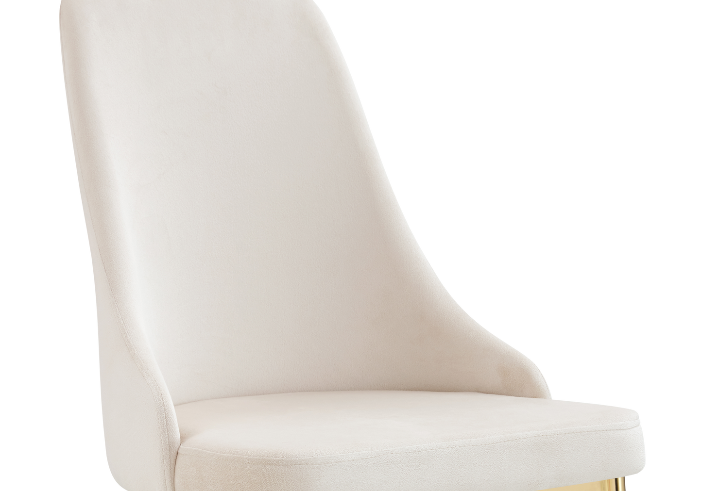 Chaise de table velours beige pieds dorés - Sena x4