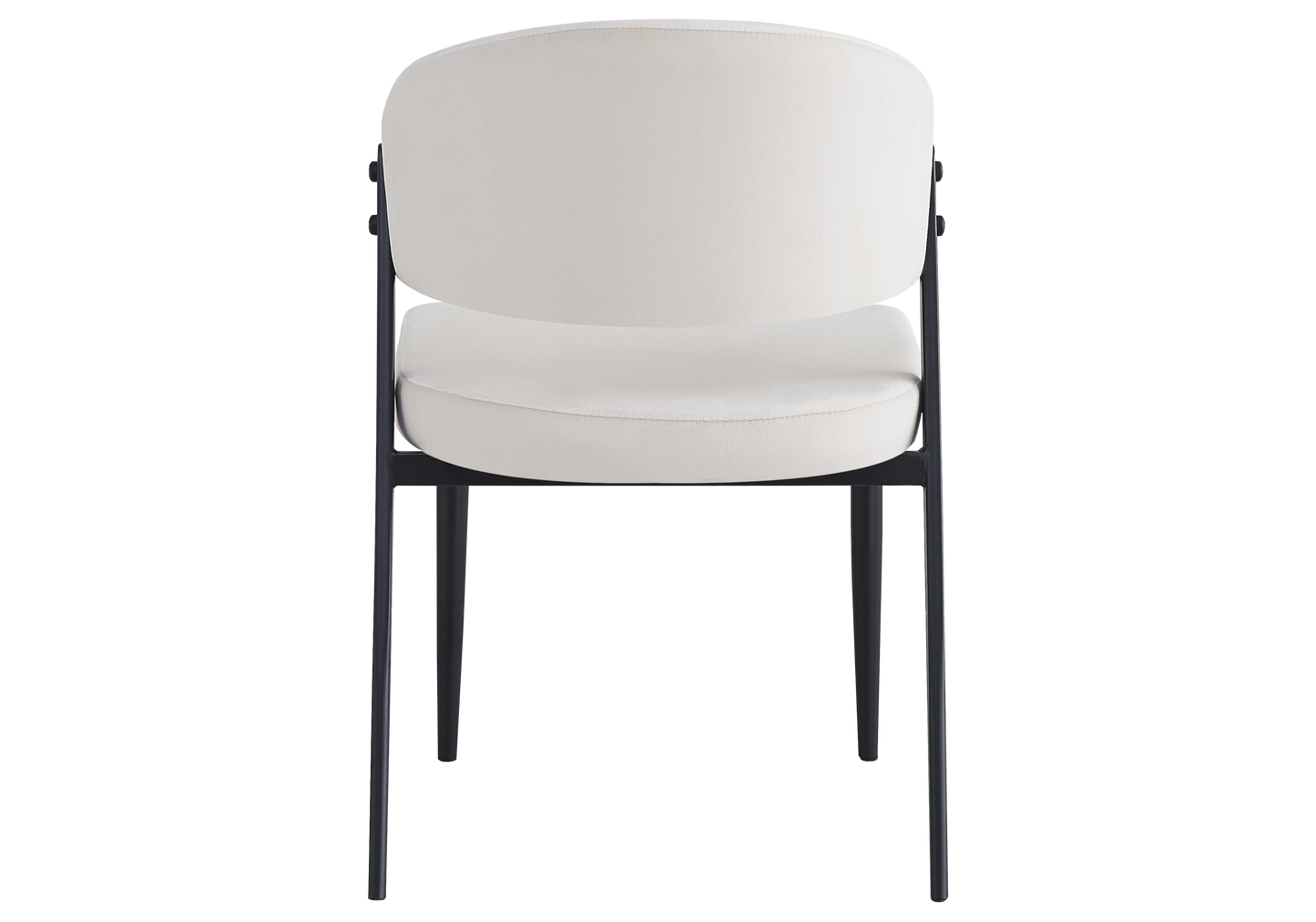 Chaise de table velours beige pieds noirs - Alba x4