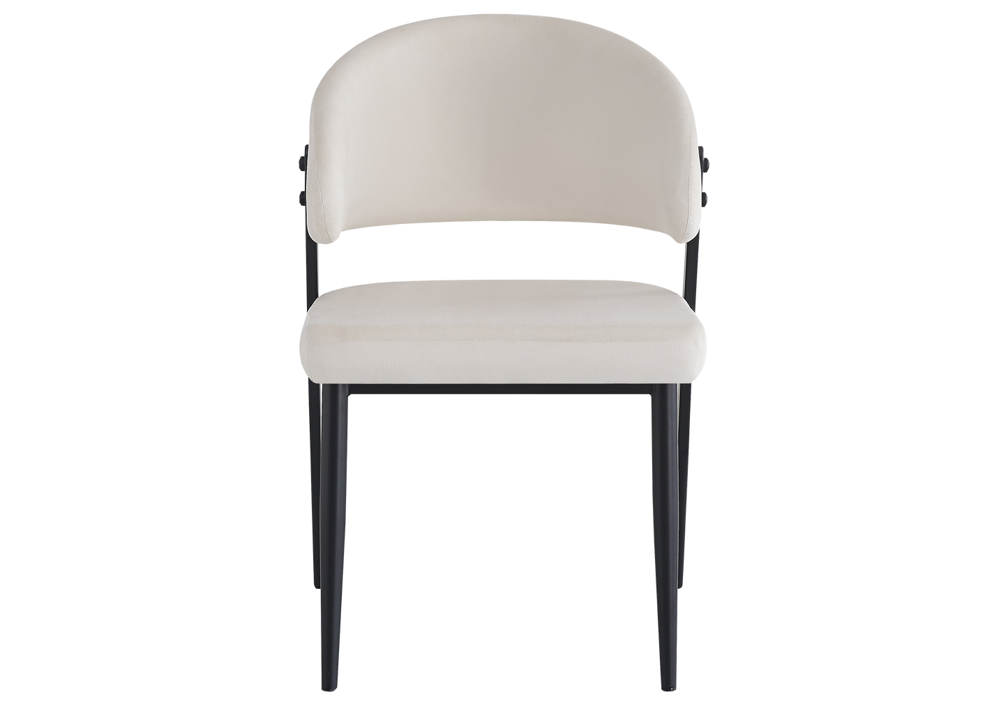 Chaise de table velours beige pieds noirs - Alba x4