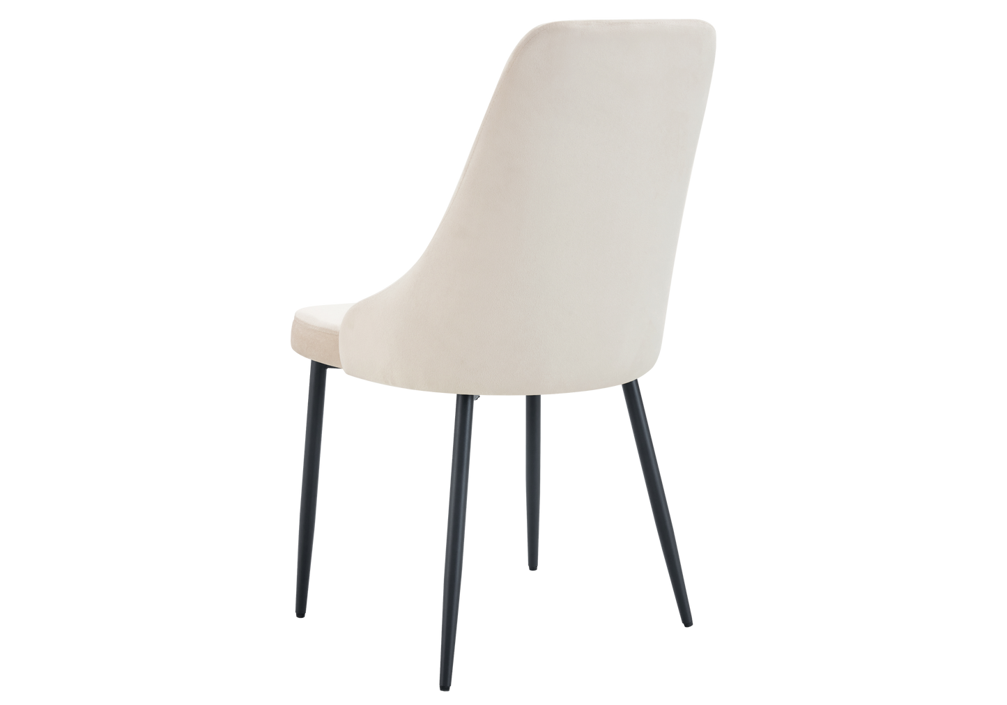 Chaise de table velours beige pieds noirs - Sena x4