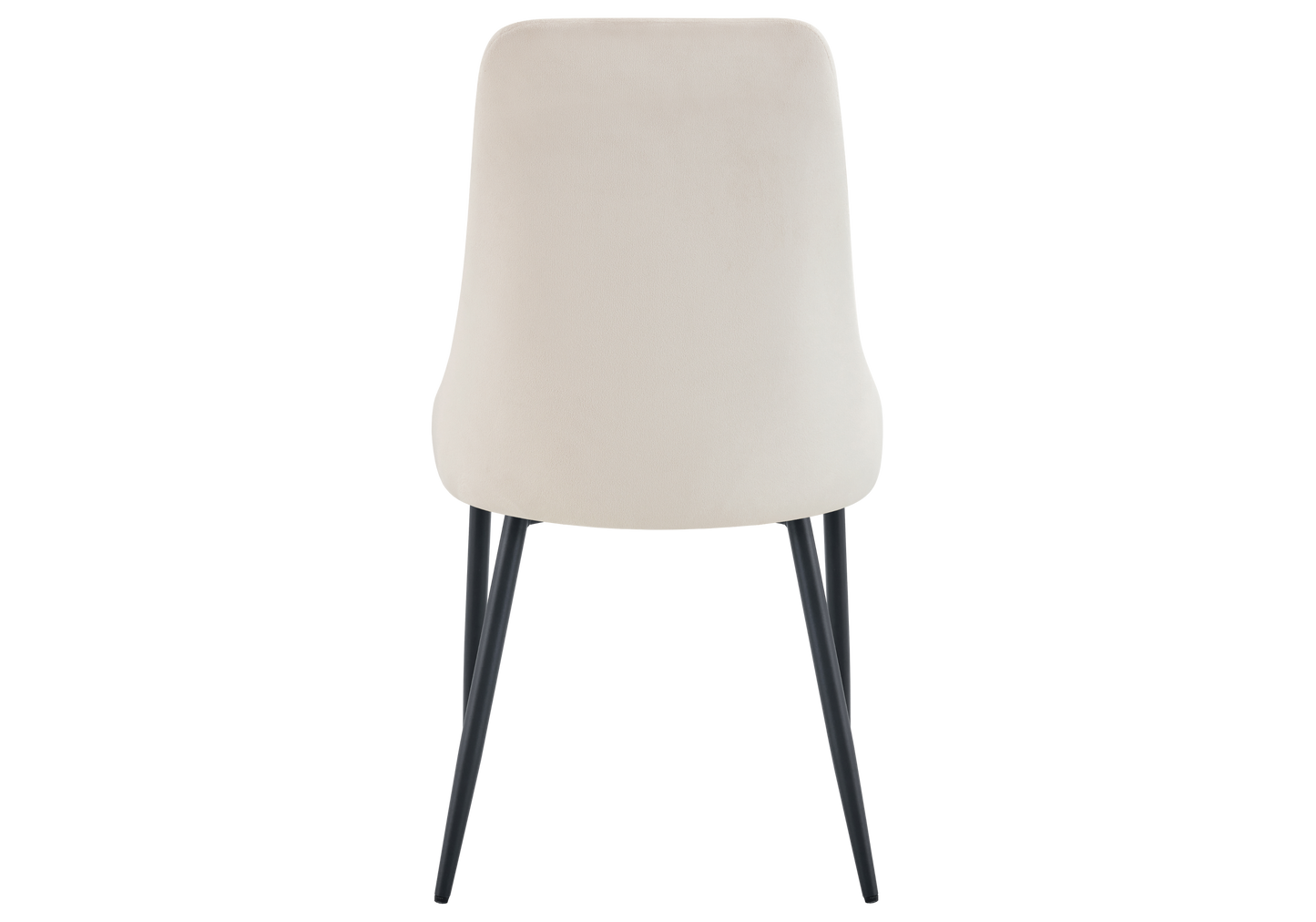 Chaise de table velours beige pieds noirs - Sena x4
