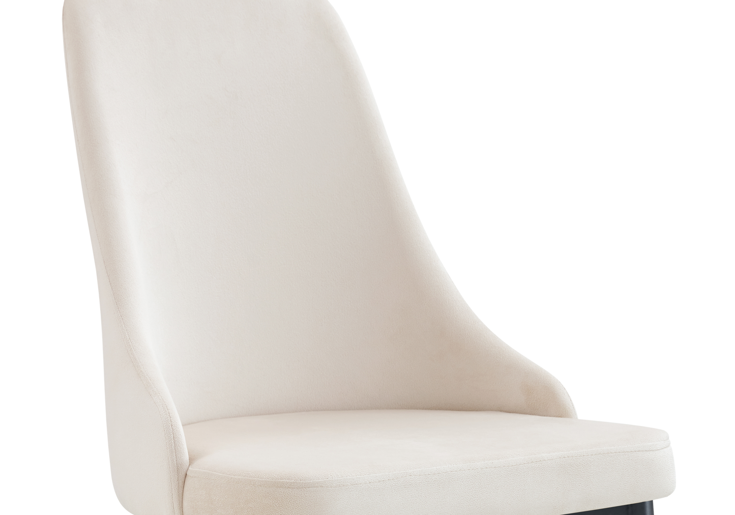 Chaise de table velours beige pieds noirs - Sena x4