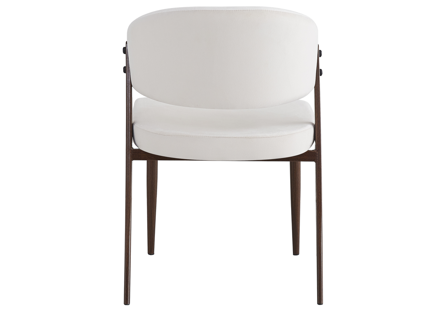 Chaise de table velours beige pieds noyer - Alba x4