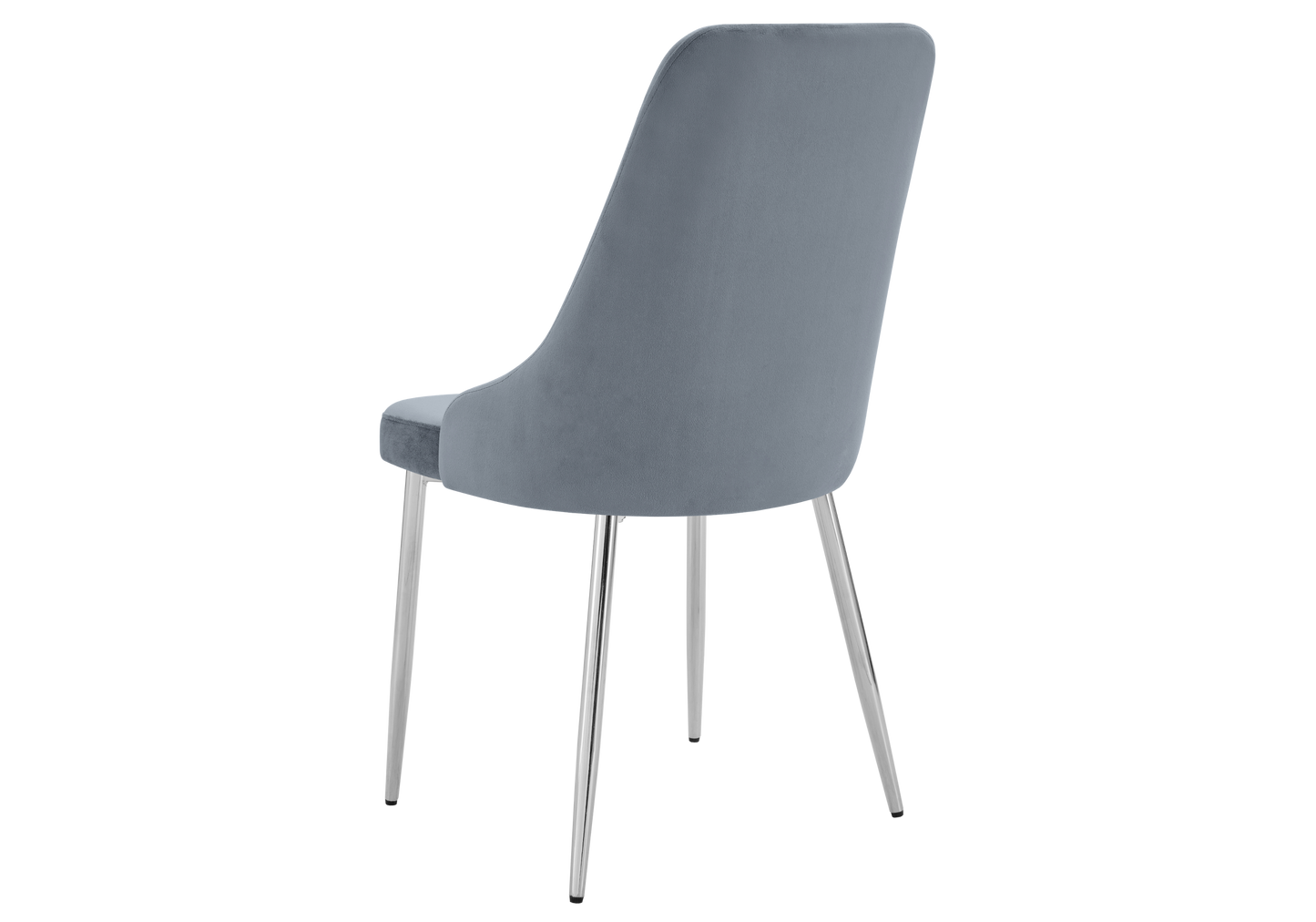 Chaise de table velours gris pieds argentés - Sena x4
