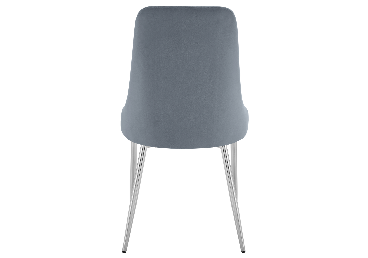 Chaise de table velours gris pieds argentés - Sena x4
