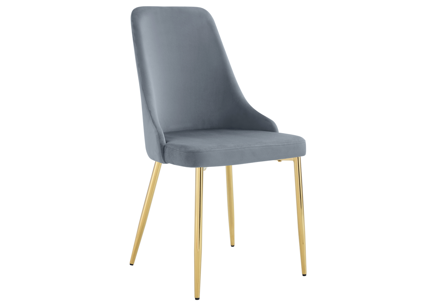 Chaise de table velours gris pieds dorés - Sena x4