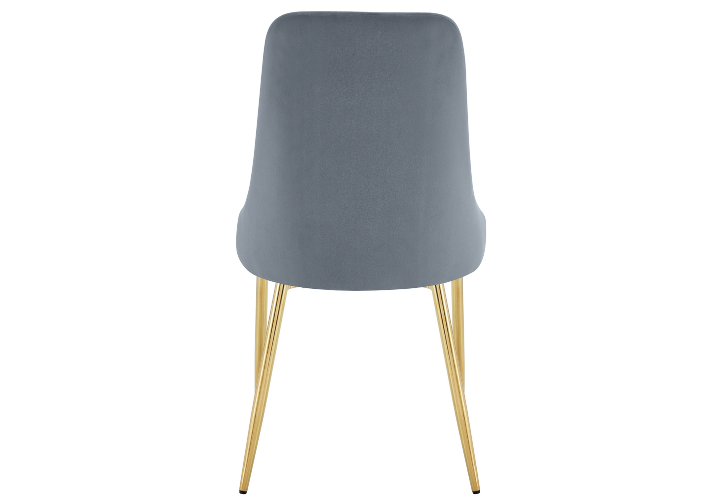 Chaise de table velours gris pieds dorés - Sena x4