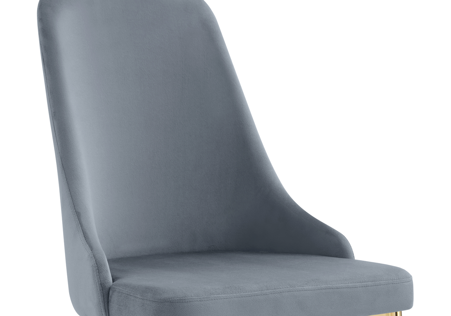 Chaise de table velours gris pieds dorés - Sena x4