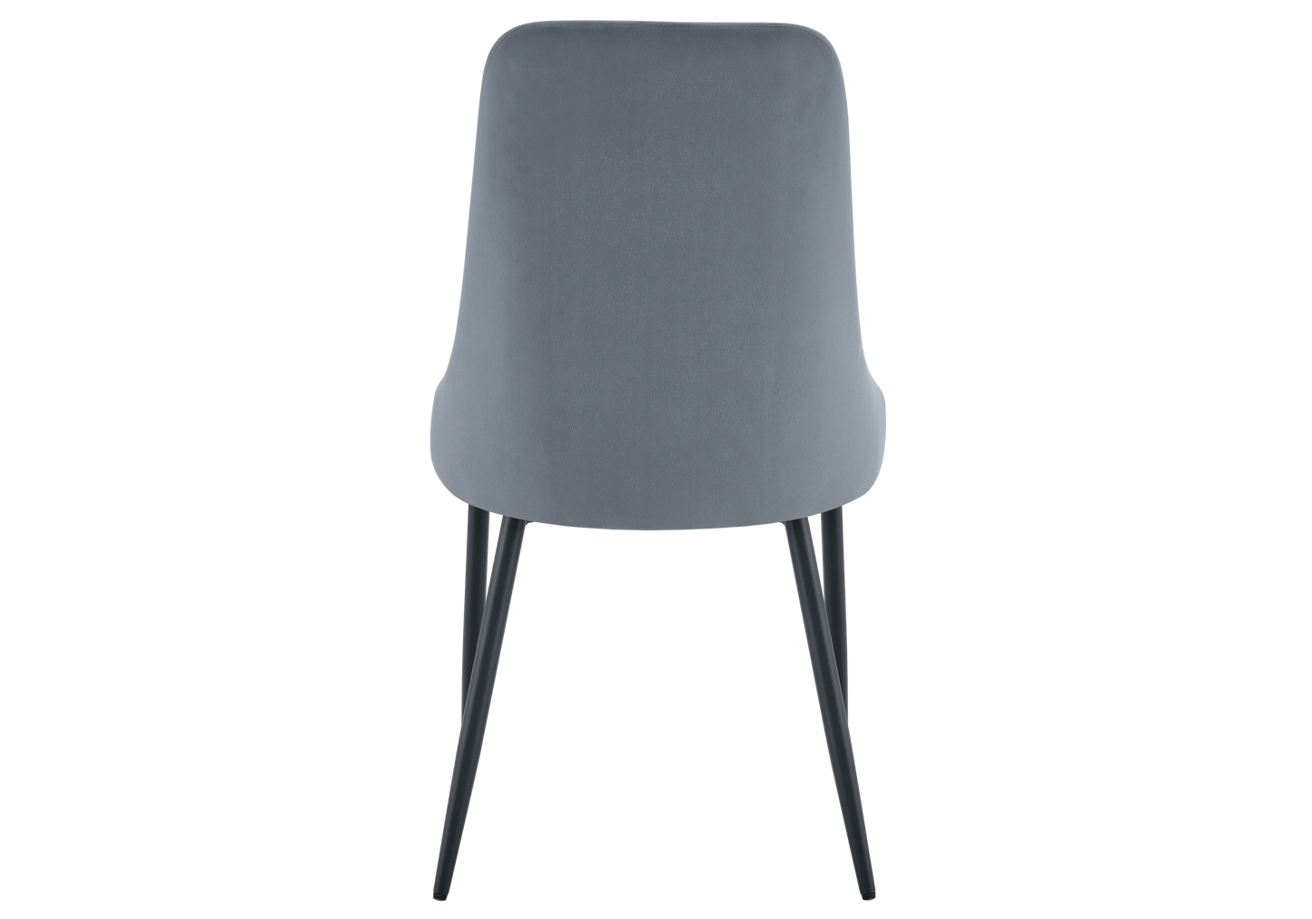 Chaise de table velours gris pieds noirs - Sena x4