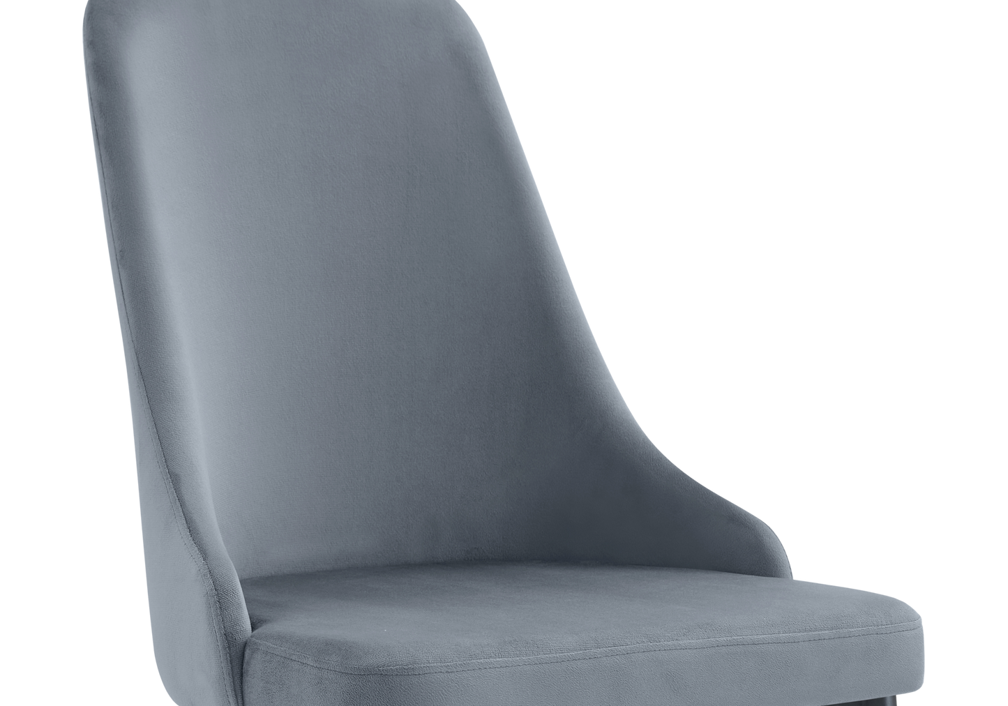 Chaise de table velours gris pieds noirs - Sena x4