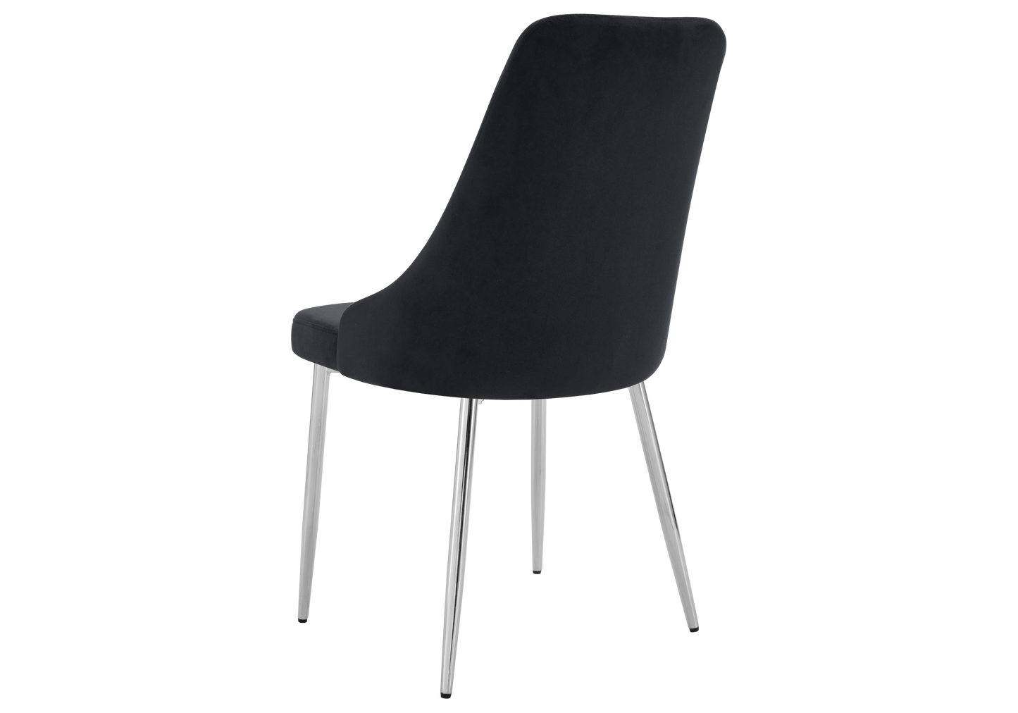 Chaise de table velours noir pieds argentés - Sena x4