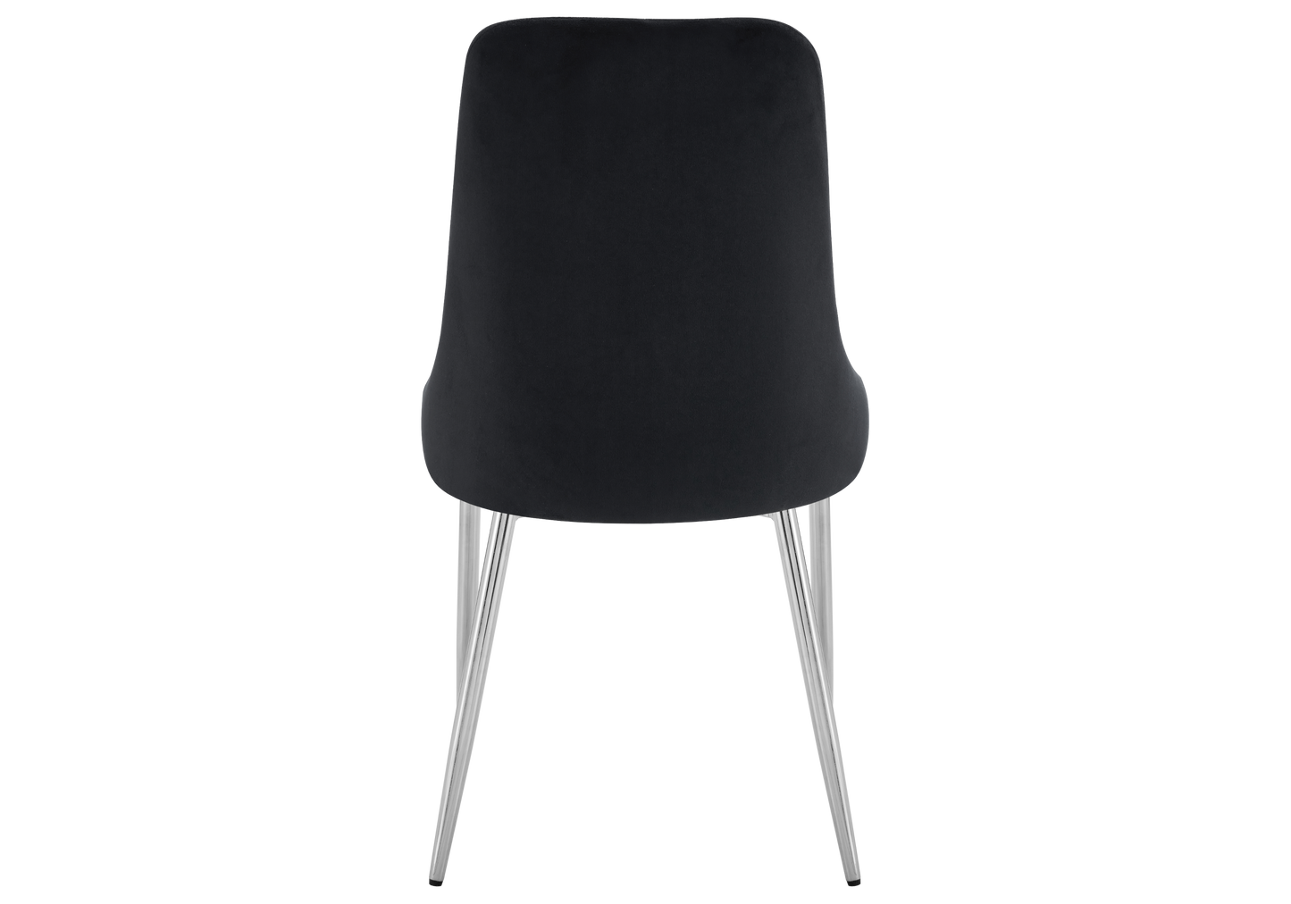 Chaise de table velours noir pieds argentés - Sena x4