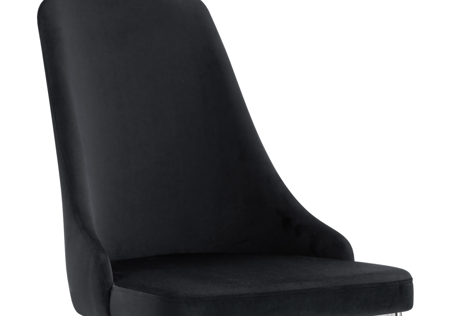 Chaise de table velours noir pieds argentés - Sena x4