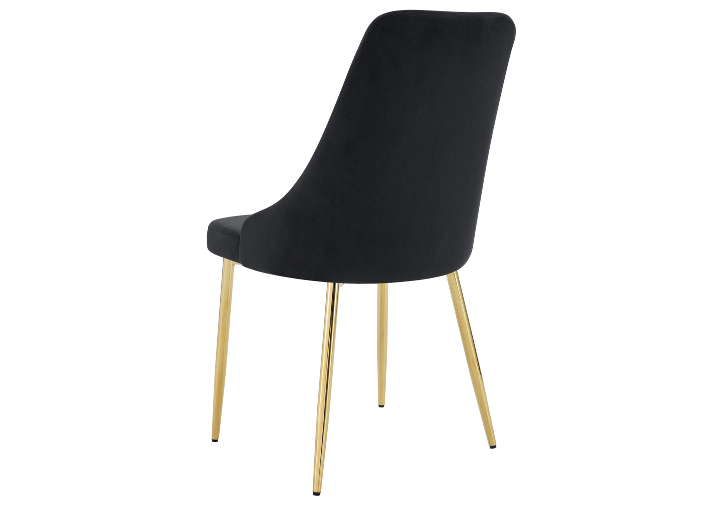 Chaise de table velours noir pieds dorés - Sena x4
