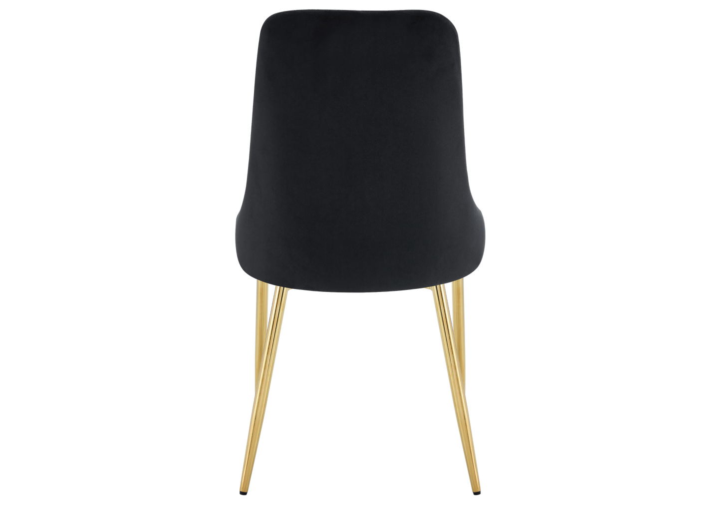 Chaise de table velours noir pieds dorés - Sena x4
