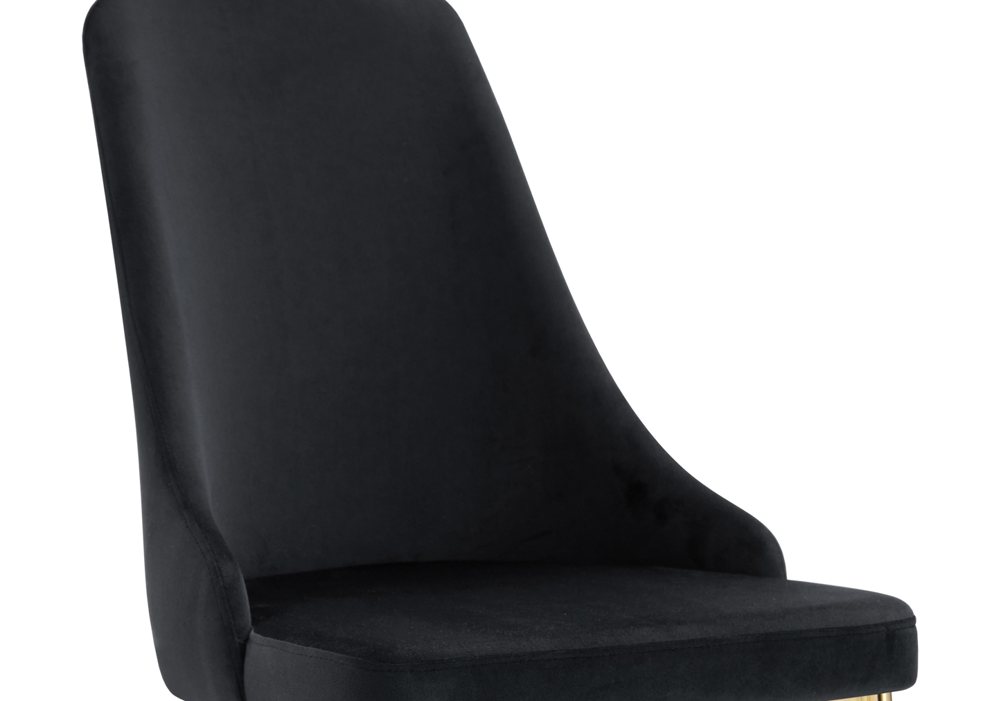 Chaise de table velours noir pieds dorés - Sena x4