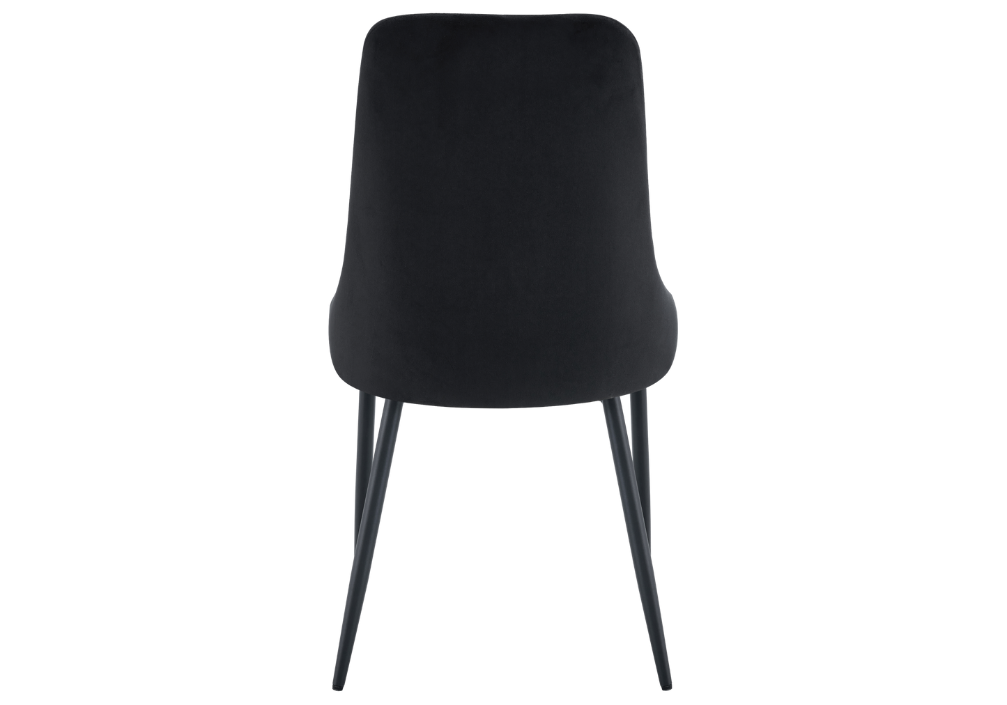 Chaise de table velours noir pieds noirs - Sena x4