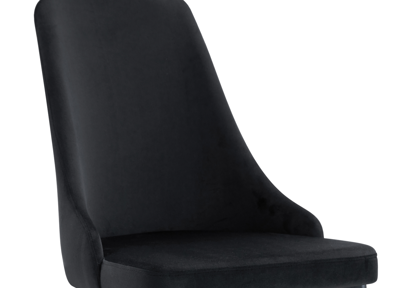 Chaise de table velours noir pieds noirs - Sena x4