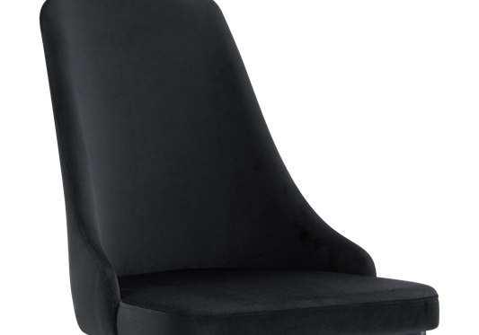 Chaise de table velours noir pieds noirs - Sena x4