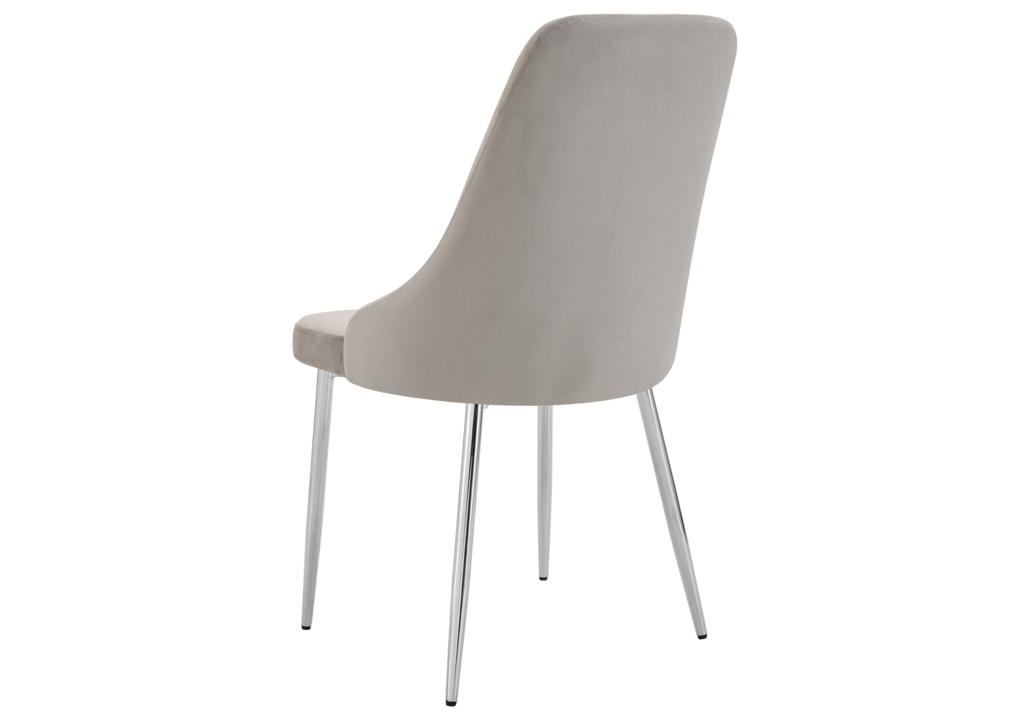 Chaise de table velours taupe pieds argentés - Sena x4