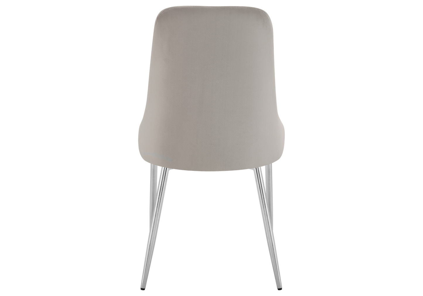 Chaise de table velours taupe pieds argentés - Sena x4