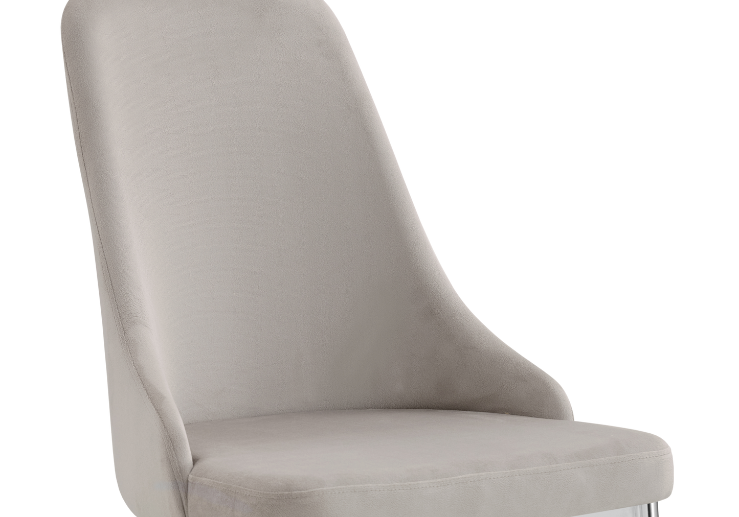 Chaise de table velours taupe pieds argentés - Sena x4