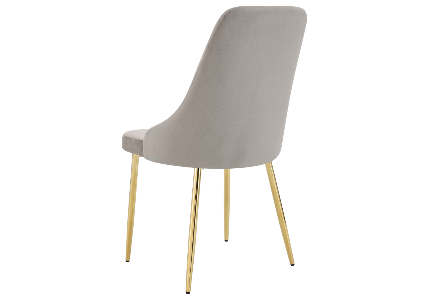 Chaise de table velours taupe pieds dorés - Sena x4