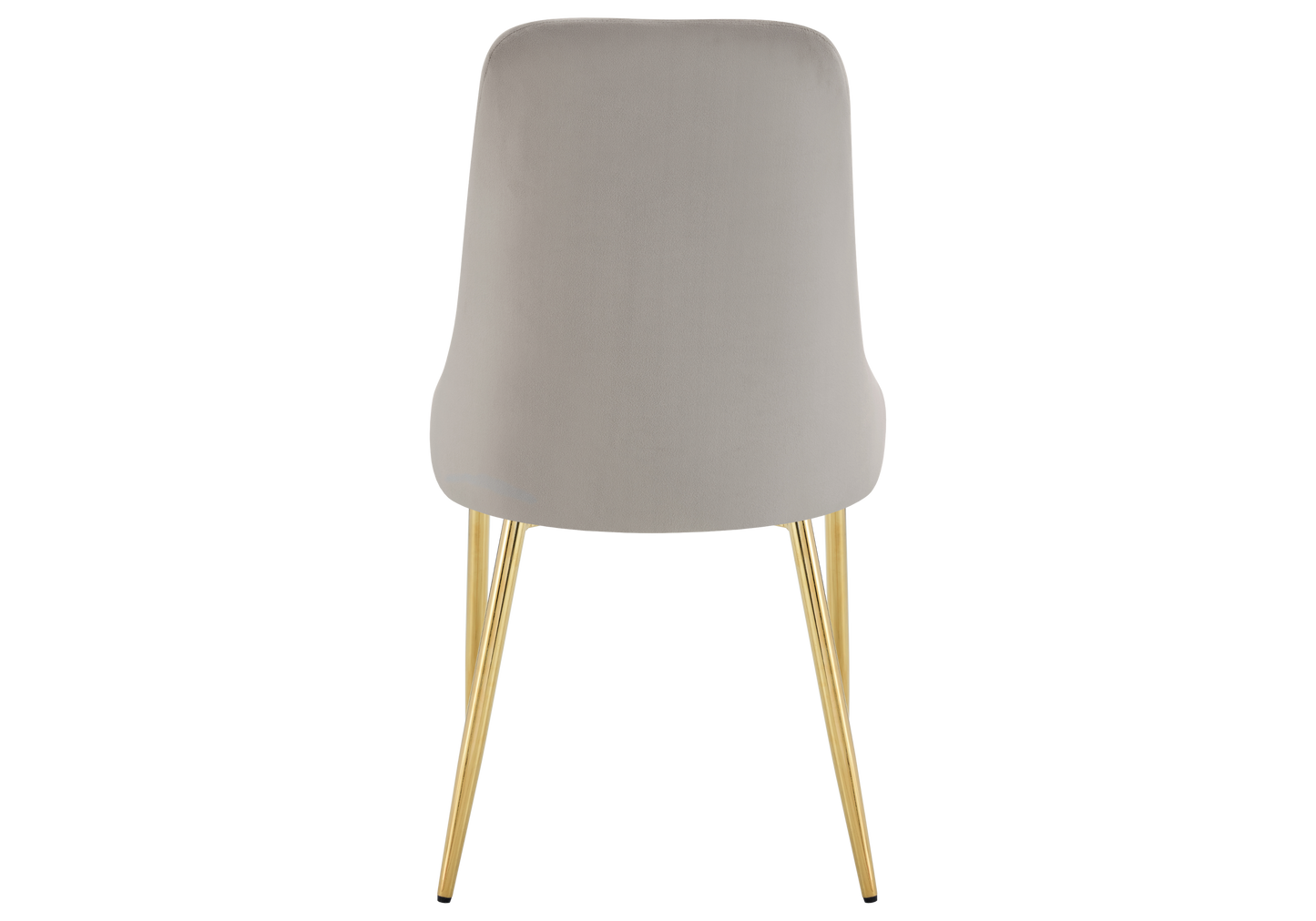 Chaise de table velours taupe pieds dorés - Sena x4