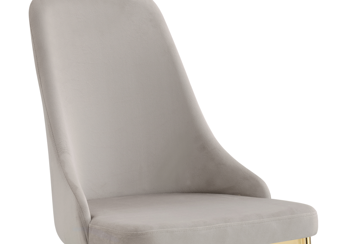 Chaise de table velours taupe pieds dorés - Sena x4