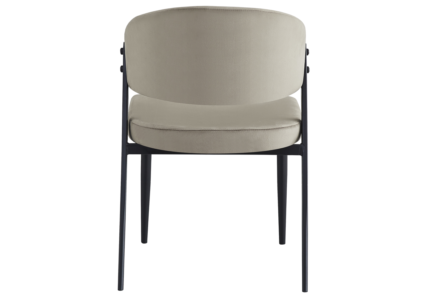 Chaise de table velours taupe pieds noirs - Alba x4