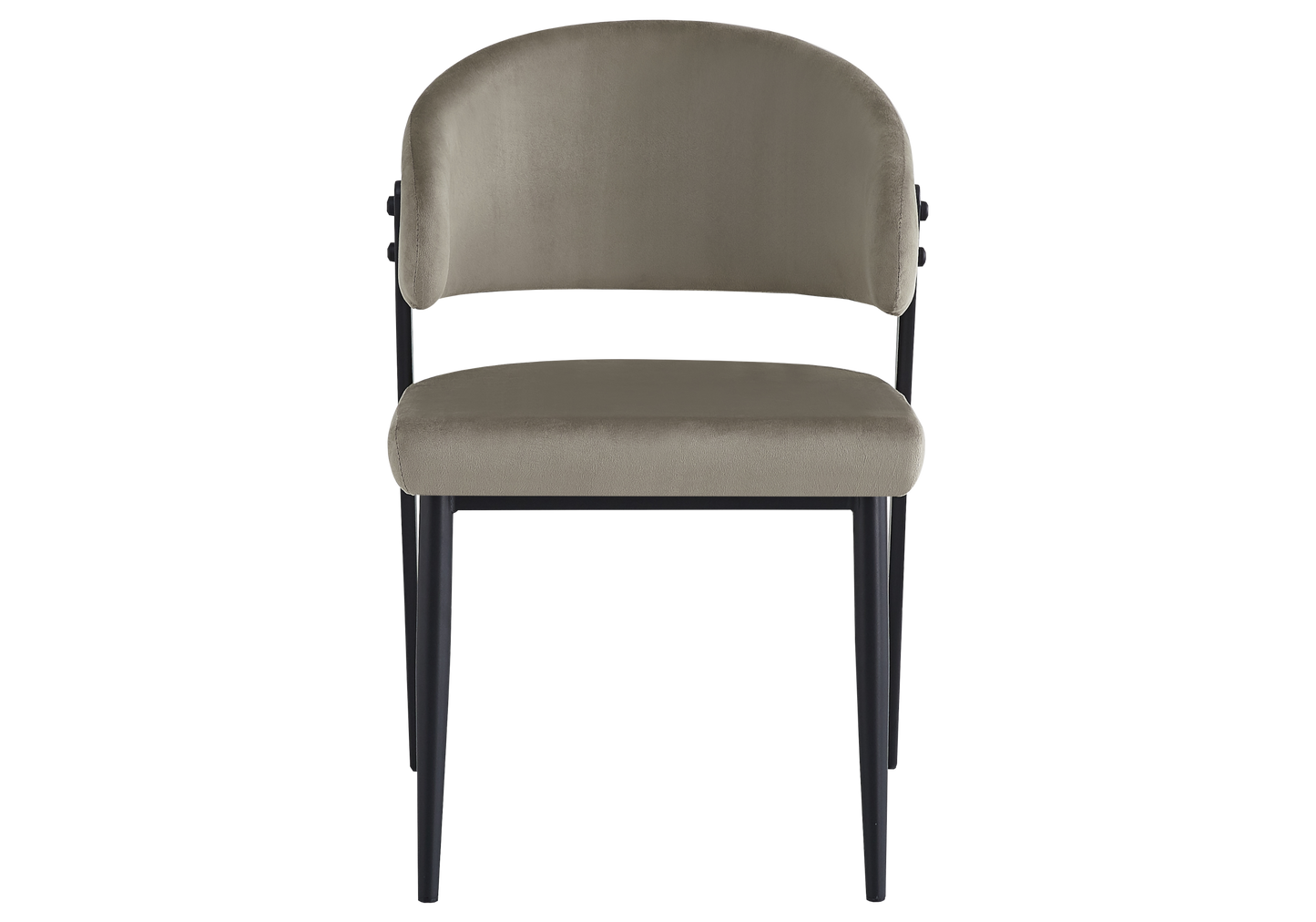 Chaise de table velours taupe pieds noirs - Alba x4