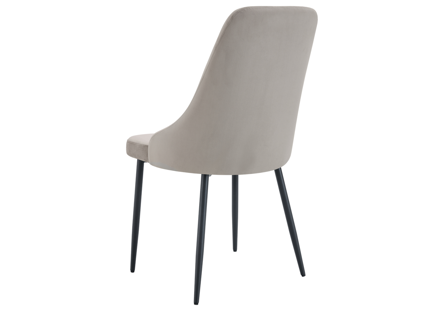 Chaise de table velours taupe pieds noirs - Sena x4